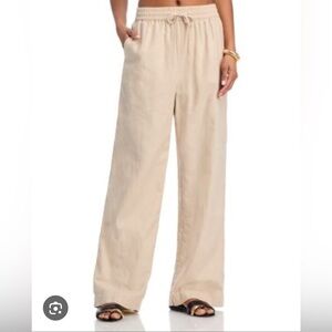 Women's Beige Wide-Leg Pants